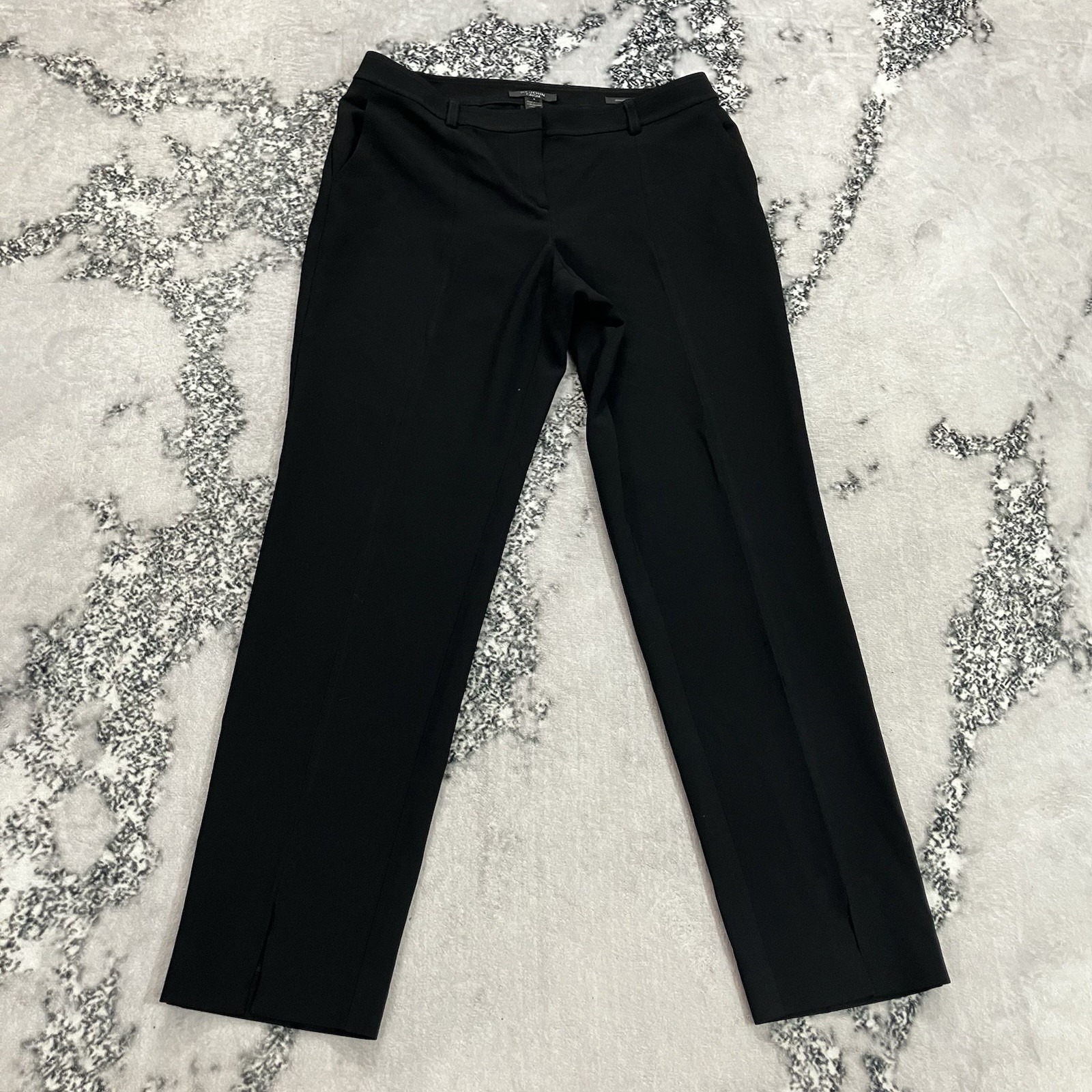 St. John Caviar Jennifer Black Straight Leg Dress Pants Women's Size 8